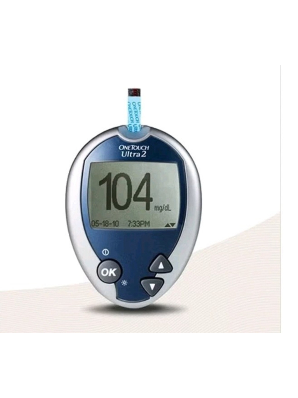 OneTouch Ultra2 Digital Blood Glucose Monitor Meter, Blue/Silver
